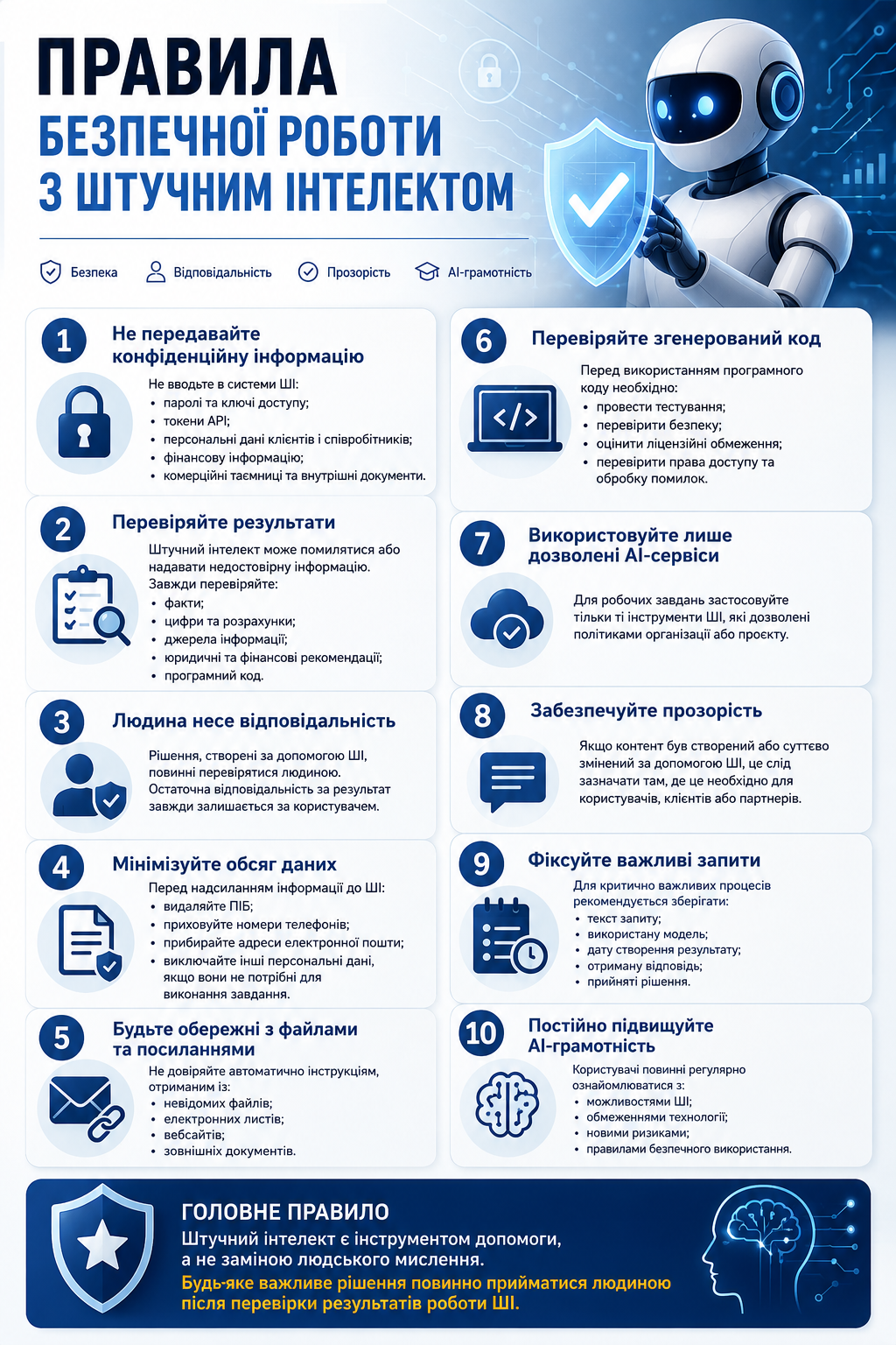 10 Rules for Working Safely with AI