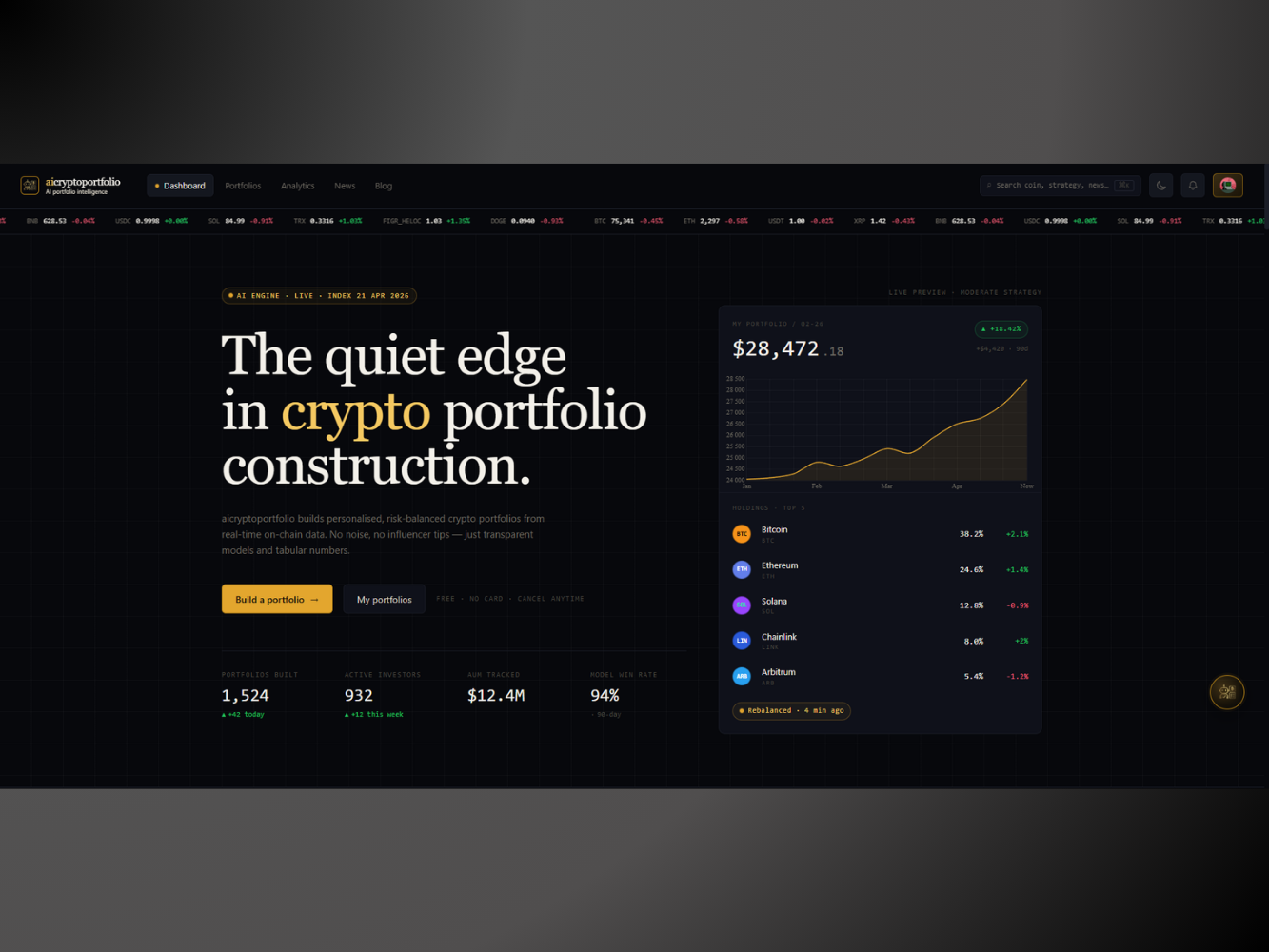 AI Crypto Portfolio — screenshot 2