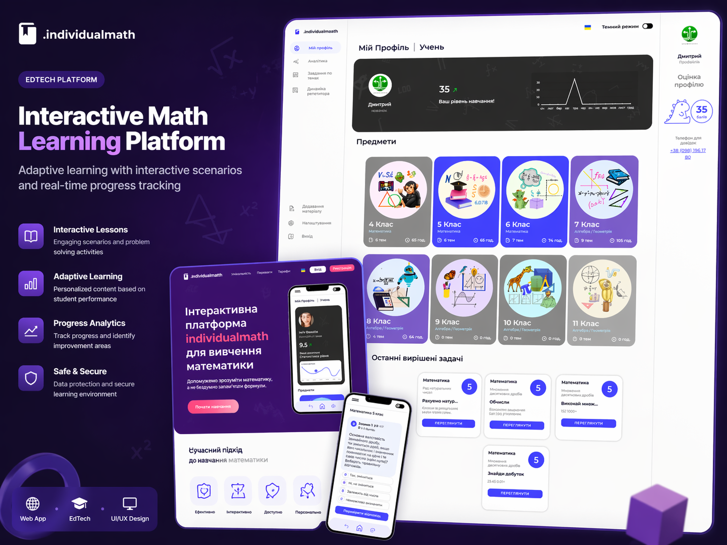 Interactive individualmath platform for learning math — screenshot 1