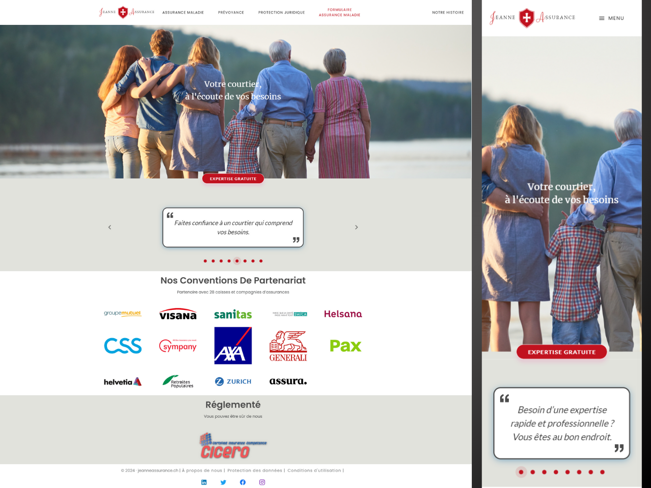 Insurance company landing page — screenshot 2