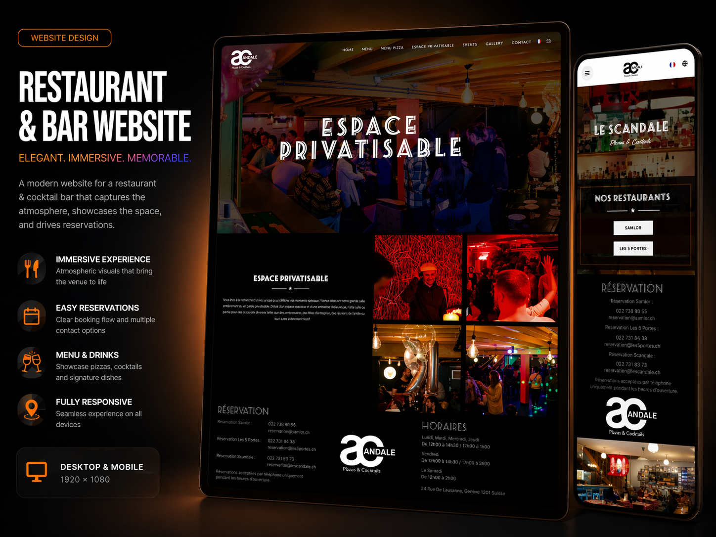 Restaurant site — screenshot 1