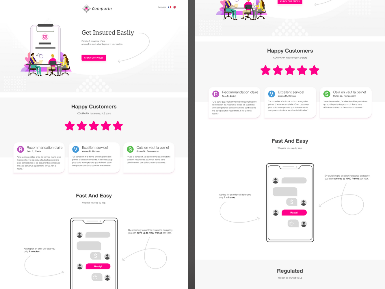 Insurance company landing page — screenshot 2