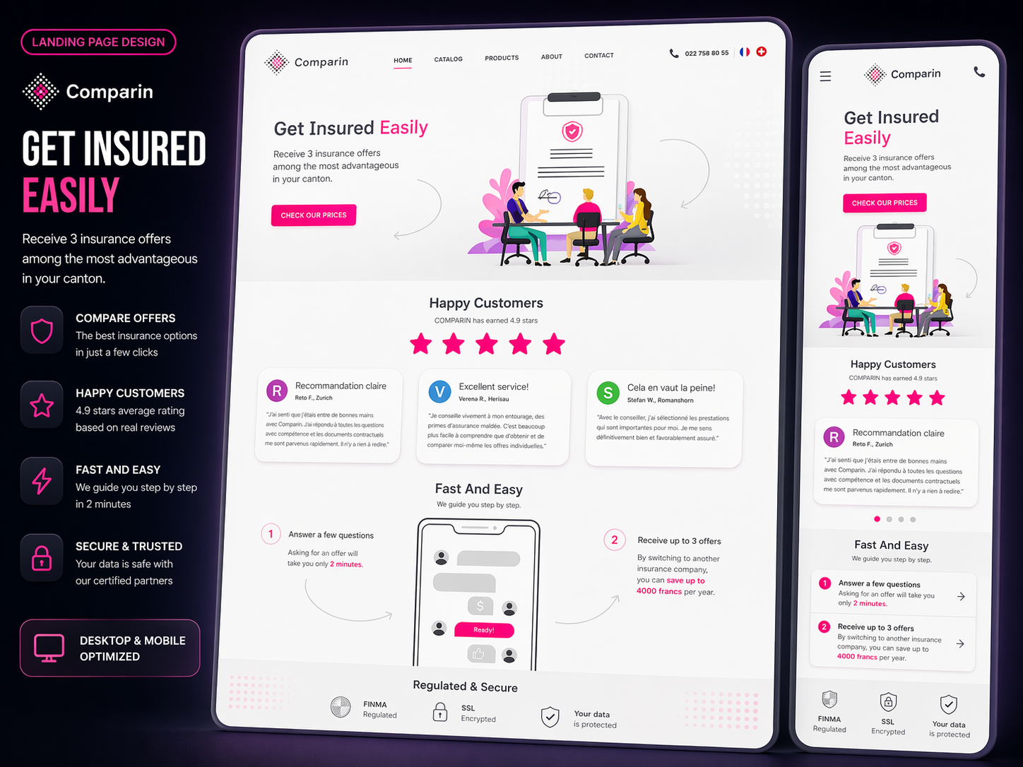 Insurance company landing page — screenshot 1
