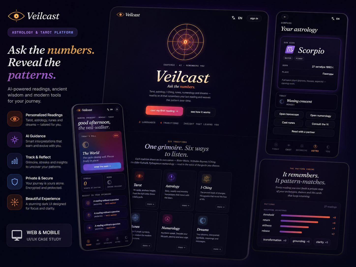 VeilCast — Esoteric AI That Remembers You — screenshot 1