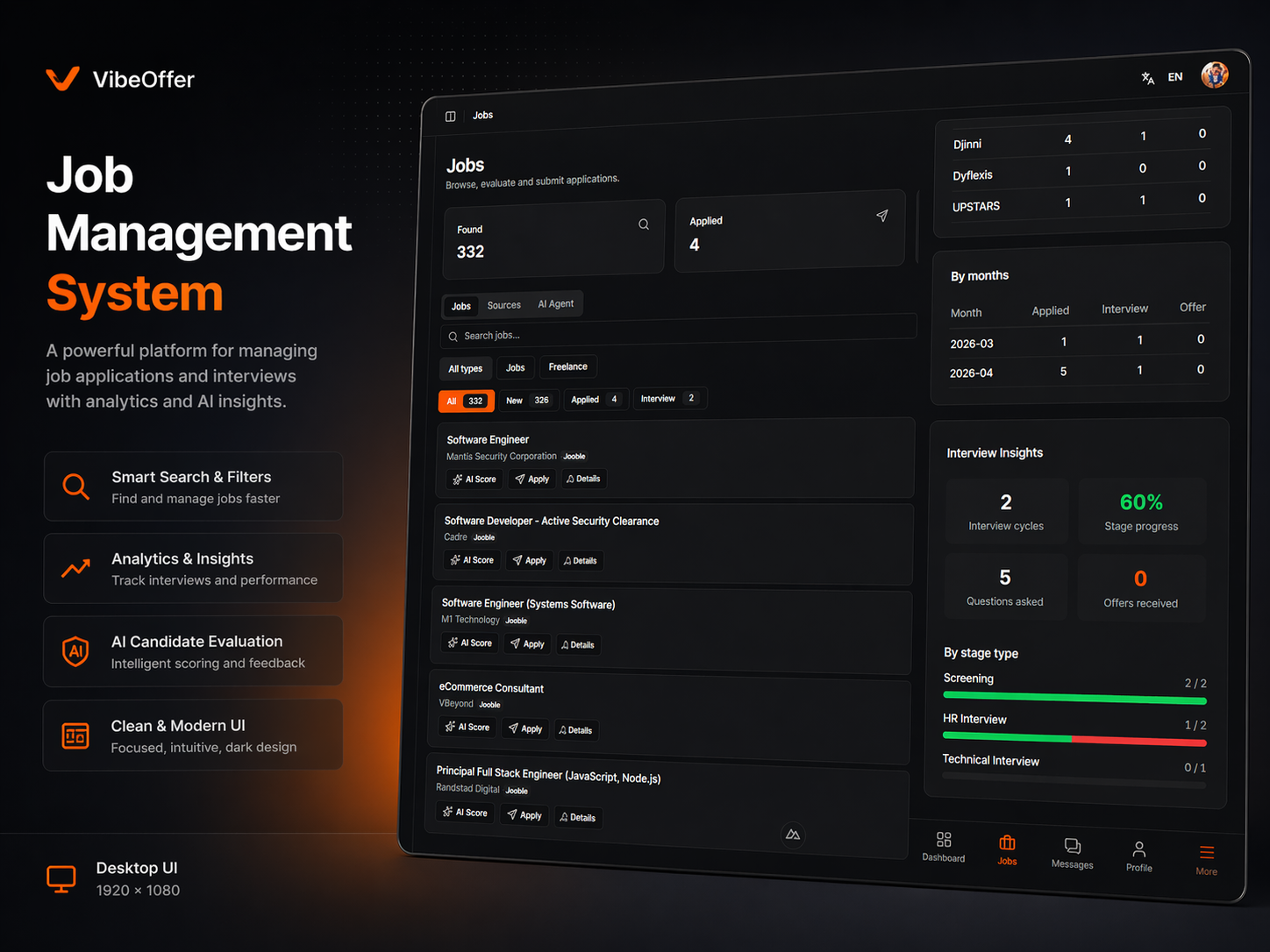 VibeOffer — AI-Powered Job Search Platform — screenshot 1
